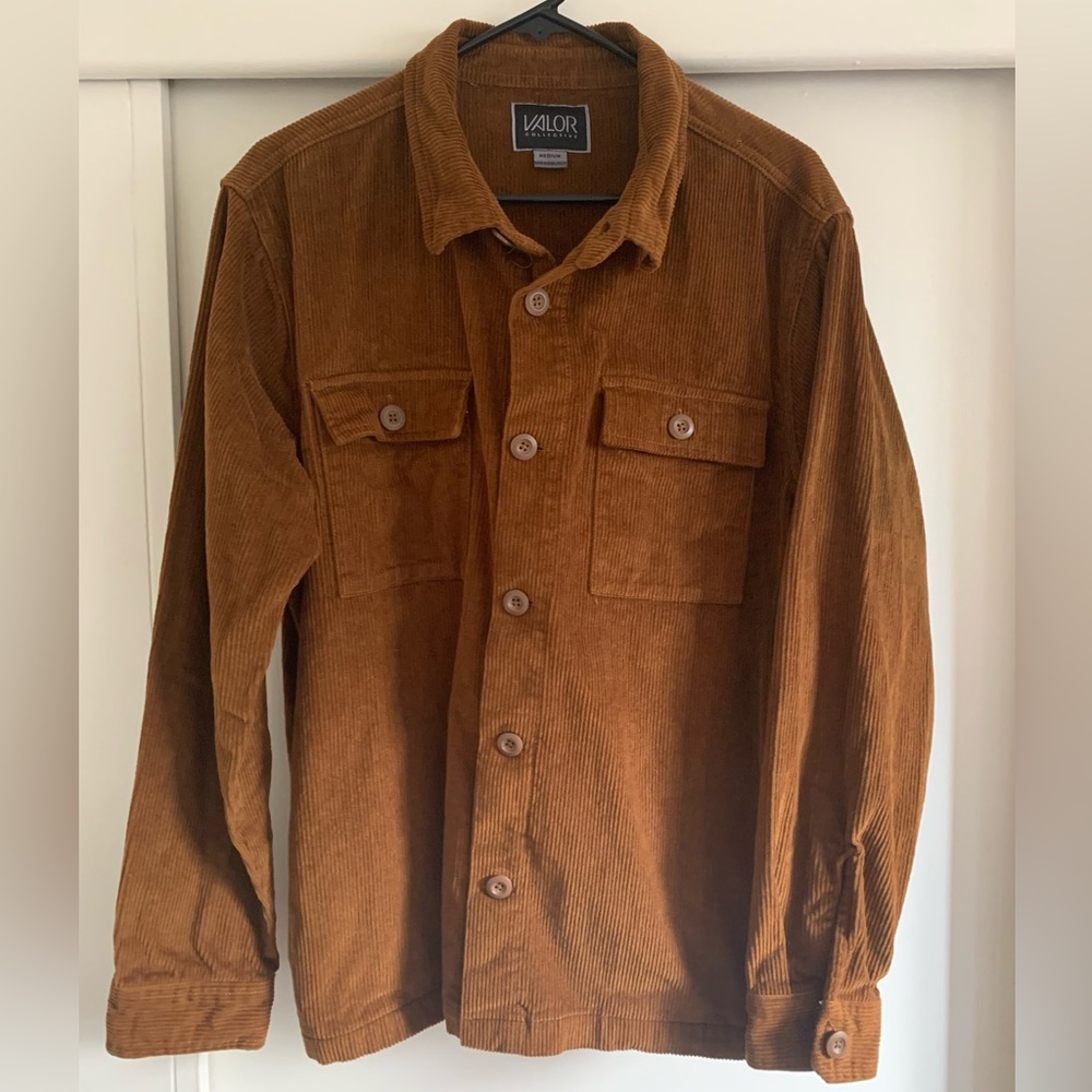 Men’s button down corduroy shirt jacket